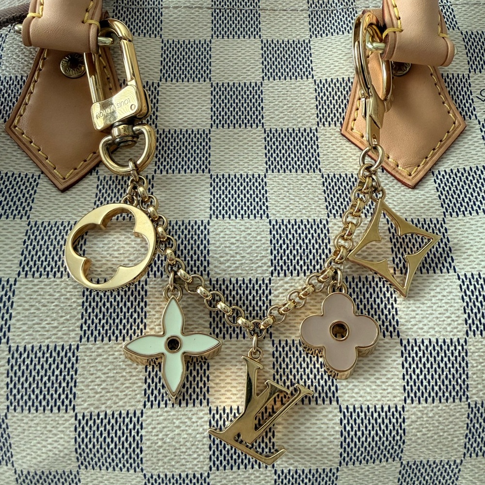 Louis Vuitton Speedy Bandoulière 25 Damier Azur Jacquard Strap,Wallet,bag charm - Picture 3 of 16